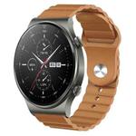 For Huawei GT2 Pro 22mm Corrugated Silicone Watch Band(Brown)