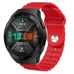 For Huawei Watch GT 2E 22mm Corrugated Silicone Watch Band(Red)