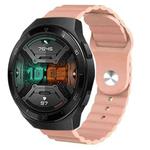 For Huawei Watch GT 2E 22mm Corrugated Silicone Watch Band(Sand Pink)