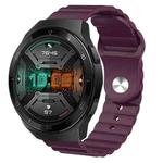 For Huawei Watch GT 2E 22mm Corrugated Silicone Watch Band(Purple)