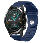 For Huawei GT2 46mm 22mm Corrugated Silicone Watch Band(Blue)
