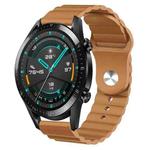 For Huawei GT2 46mm 22mm Corrugated Silicone Watch Band(Brown)