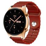 For Honor Watch GS 3 22mm Corrugated Silicone Watch Band(Burgundy)