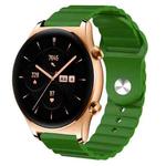 For Honor Watch GS 3 22mm Corrugated Silicone Watch Band(Green)