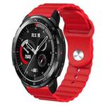 For Honor Watch GS Pro 22mm Corrugated Silicone Watch Band(Red)