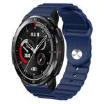 For Honor Watch GS Pro 22mm Corrugated Silicone Watch Band(Blue)