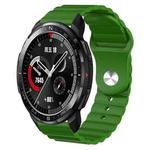 For Honor Watch GS Pro 22mm Corrugated Silicone Watch Band(Green)