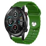 For Honor MagicWatch 2 46mm 22mm Corrugated Silicone Watch Band(Green)