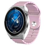 For Huawei Watch GT3 Pro 43mm 20mm Corrugated Silicone Watch Band(Pink)