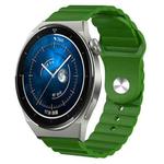 For Huawei Watch GT3 Pro 43mm 20mm Corrugated Silicone Watch Band(Green)