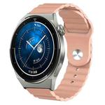 For Huawei Watch GT3 Pro 43mm 20mm Corrugated Silicone Watch Band(Sand Pink)