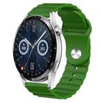 For Huawei Watch GT3 42mm 20mm Corrugated Silicone Watch Band(Green)