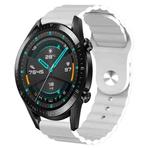 For Huawei Watch GT2 42mm 20mm Corrugated Silicone Watch Band(White)