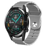 For Huawei Watch GT2 42mm 20mm Corrugated Silicone Watch Band(Grey)