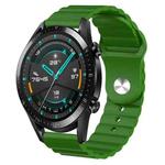 For Huawei Watch GT2 42mm 20mm Corrugated Silicone Watch Band(Green)