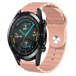 For Huawei Watch GT2 42mm 20mm Corrugated Silicone Watch Band(Sand Pink)
