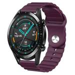 For Huawei Watch GT2 42mm 20mm Corrugated Silicone Watch Band(Purple)