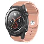 For Huawei Watch 2 20mm Corrugated Silicone Watch Band(Sand Pink)