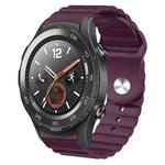 For Huawei Watch 2 20mm Corrugated Silicone Watch Band(Purple)