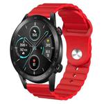For Honor MagicWatch2 42mm 20mm Corrugated Silicone Watch Band(Red)