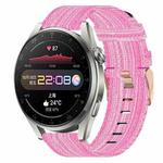 For Huawei Watch 3 Pro 22mm Nylon Woven Watch Band(Pink)