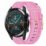 For Huawei GT2 46mm 22mm Nylon Woven Watch Band(Pink)