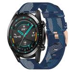 For Huawei GT2 46mm 22mm Nylon Woven Watch Band(Blue)