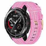 For Honor Watch GS Pro 22mm Nylon Woven Watch Band(Pink)