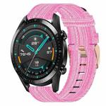 For Huawei Watch GT2 42mm 20mm Nylon Woven Watch Band(Pink)