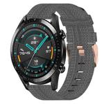 For Huawei Watch GT2 42mm 20mm Nylon Woven Watch Band(Dark Grey)