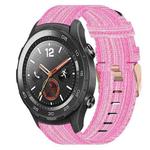 For Huawei Watch 2 20mm Nylon Woven Watch Band(Pink)