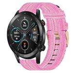 For Honor MagicWatch2 42mm 20mm Nylon Woven Watch Band(Pink)