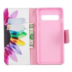 Colored Drawing Pattern Horizontal Flip Leather Case for Samsung Galaxy S10,with Holder & Card Slots & Wallet(Sunflower)