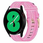 For Samsung Galaxy Watch 4 44mm 20mm Nylon Woven Watch Band(Pink)