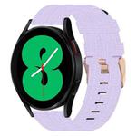 For Samsung Galaxy Watch 4 44mm 20mm Nylon Woven Watch Band(Light Purple)