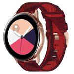 For Samsung Galaxy Watch Active 40mm 20mm Nylon Woven Watch Band(Red)