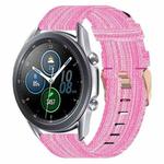 For Samsung Galaxy Watch3 45mm 22mm Nylon Woven Watch Band(Pink)