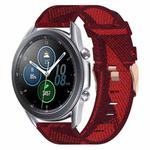 For Samsung Galaxy Watch3 45mm 22mm Nylon Woven Watch Band(Red)