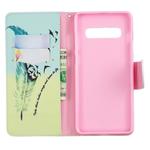 Colored Drawing Pattern Horizontal Flip Leather Case for Samsung Galaxy S10 Plus,with Holder & Card Slots & Wallet(Feather Bird)