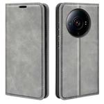 For Xiaomi 12S Ultra Retro-skin  Magnetic Suction Leather Phone Case(Grey)
