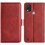 For Nokia C21 Plus Dual-side Magnetic Buckle Horizontal Flip Leather Phone Case(Red)