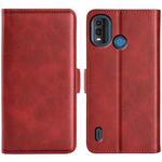 For Nokia G11 Plus Dual-side Magnetic Buckle Horizontal Flip Leather Phone Case(Red)