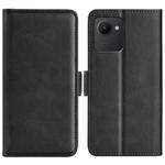 For OPPO Realme C30 4G Dual-side Magnetic Buckle Horizontal Flip Leather Phone Case(Black)