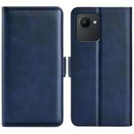 For OPPO Realme C30 4G Dual-side Magnetic Buckle Horizontal Flip Leather Phone Case(Dark Blue)
