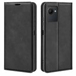 For OPPO Realme C30 4G Retro-skin Magnetic Suction Leather Phone Case(Black)