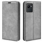 For OPPO Realme C30 4G Retro-skin Magnetic Suction Leather Phone Case(Grey)