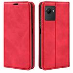 For OPPO Realme C30 4G Retro-skin Magnetic Suction Leather Phone Case(Red)