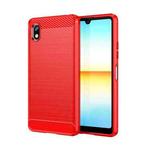 For Sony Xperia Ace 3 MOFI Gentleness Brushed Carbon Fiber Soft TPU Case(Red)