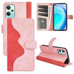For OnePlus Nord CE 2 Lite 5G Stitching Horizontal Flip Leather Phone Case(Pink Red)