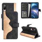 For HTC Desire 22 Pro Stitching Horizontal Flip Leather Phone Case(Black)